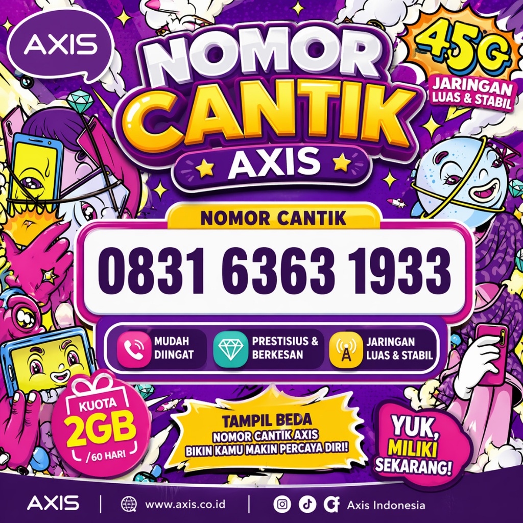 NOMOR CANTIK AXIS  NOMER CANTIK 1933 Kartu Perdana Axis 5G