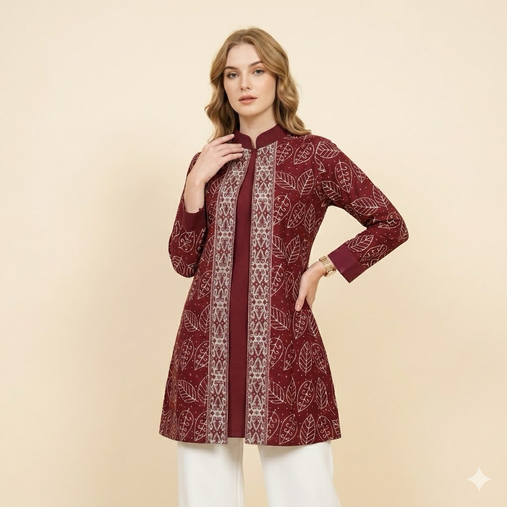 Shanaya Batik Tunik Candira  Bahan Katun Cap Cantik Elegan