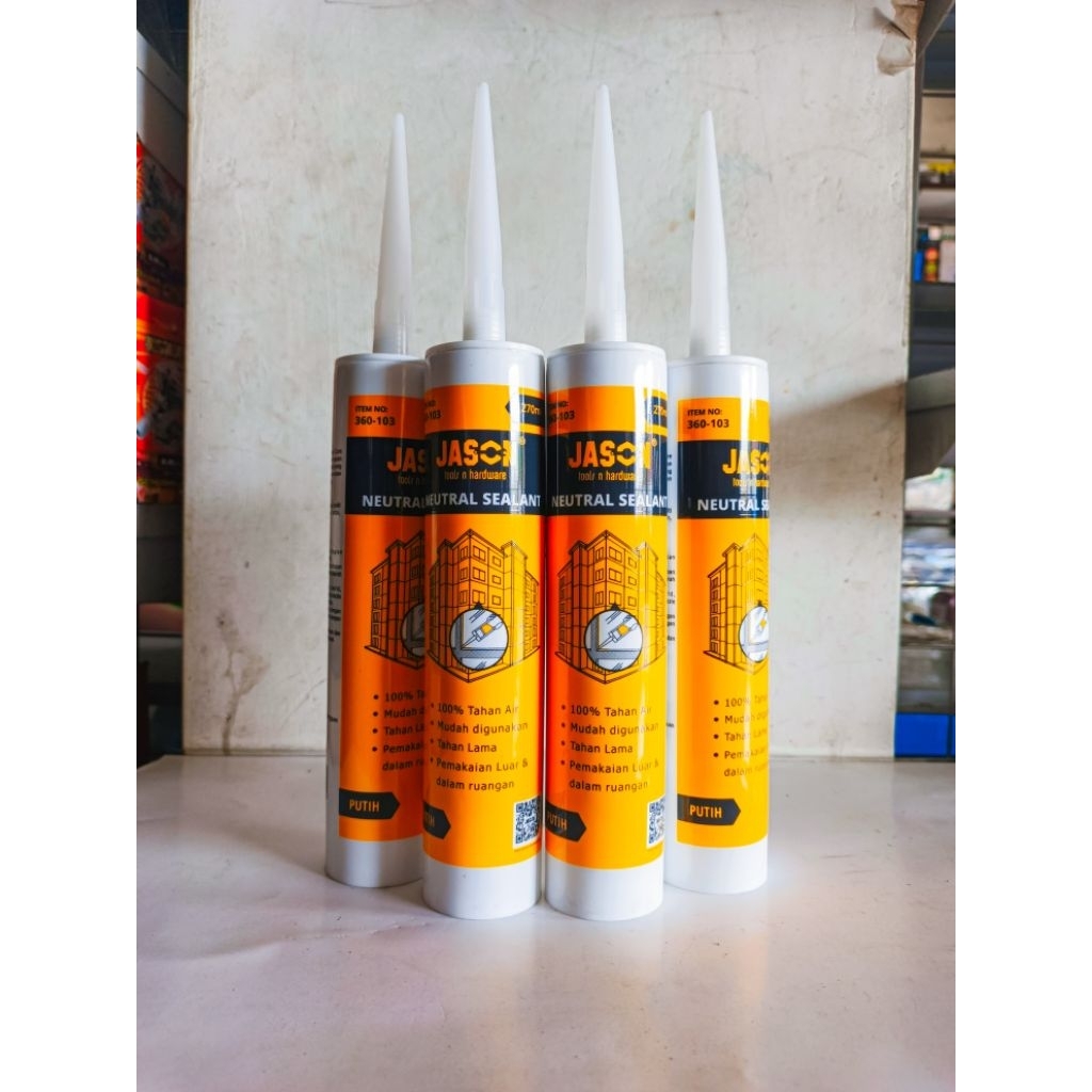 Siler Kaca Sealant Silicone Netral JASON 270ml Lem Kaca  Aluminium Tahan Air Anti Jamur