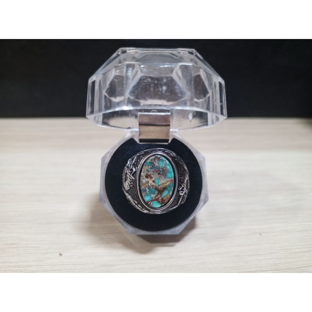 Pirus Persia Urat Emas dan Merah Ring 8