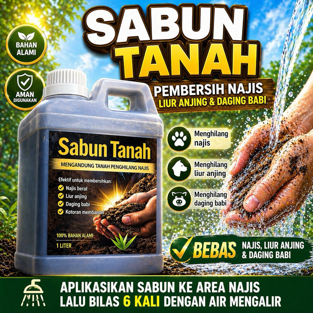 ST 1 LITER - Sabun Tanah Cair Sabun Anti Najis Sabun Penghilang Najis Liur Anjing Babi Wangi