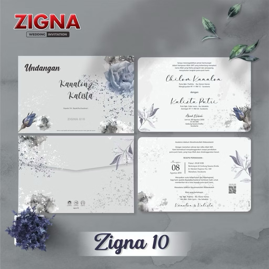 Cetak Undangan ZIGNA 10-12 Softcover Amplop