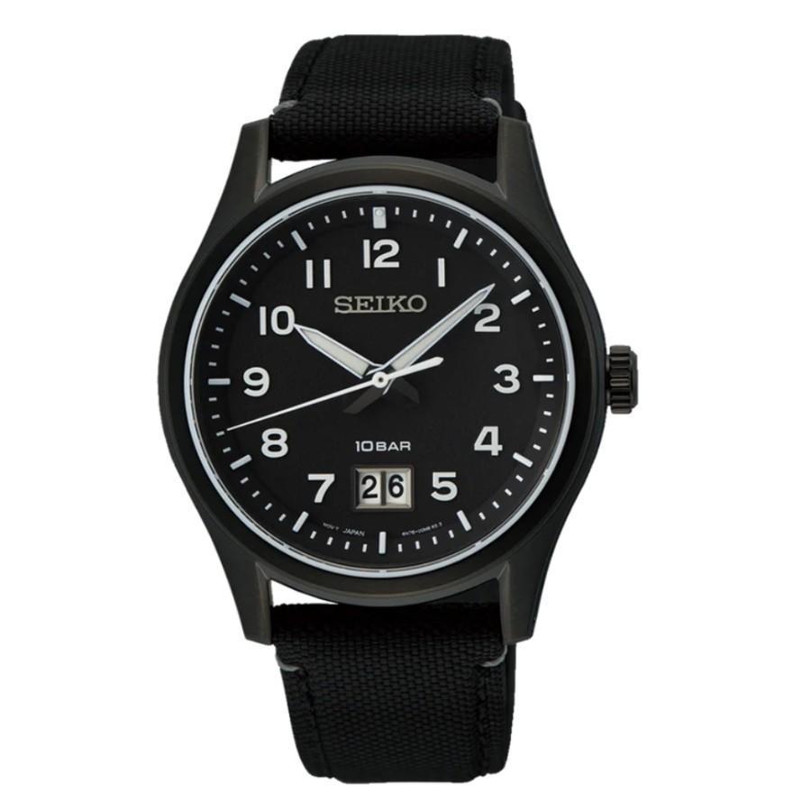 Seiko Man SUR571P1 SUR571 Quartz Sapphire Black Dial