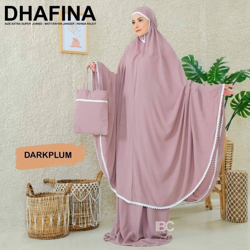 Mukena Bali Polos Renda Dhafina Premium