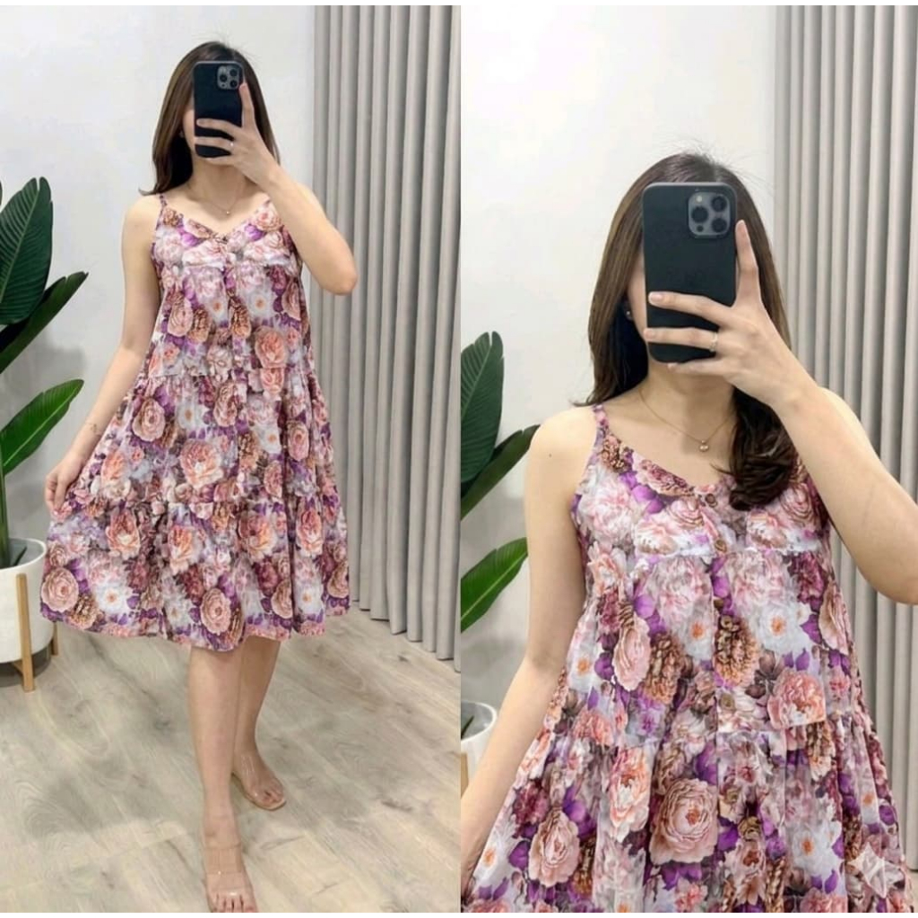 DRESS SALSA (PRIVASI AMAN)/ HOMEDRESS/ DASTER MURAH/ DASTER KEKINIAN/ DASTER TANKTOP RUFFLE