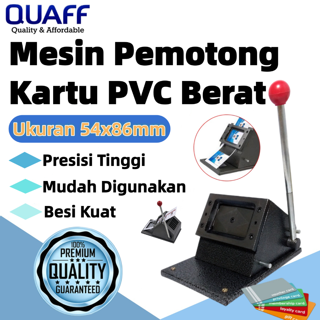 QUAFF Mesin Pemotong Kartu PVC 86x54mm / Alat Plong ID Card Heavy Duty - Presisi Tinggi & Tahan Lama