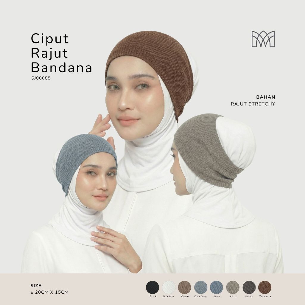 Mayang Collection - Ciput Rajut Premium Bandana Inner Kerudung Hijab Rajut Elastis Anti Melorot Anti