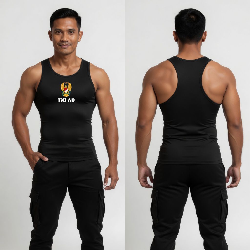 singlet pria TNI AD / singlet TNI AU / singlet gym pria TNI
