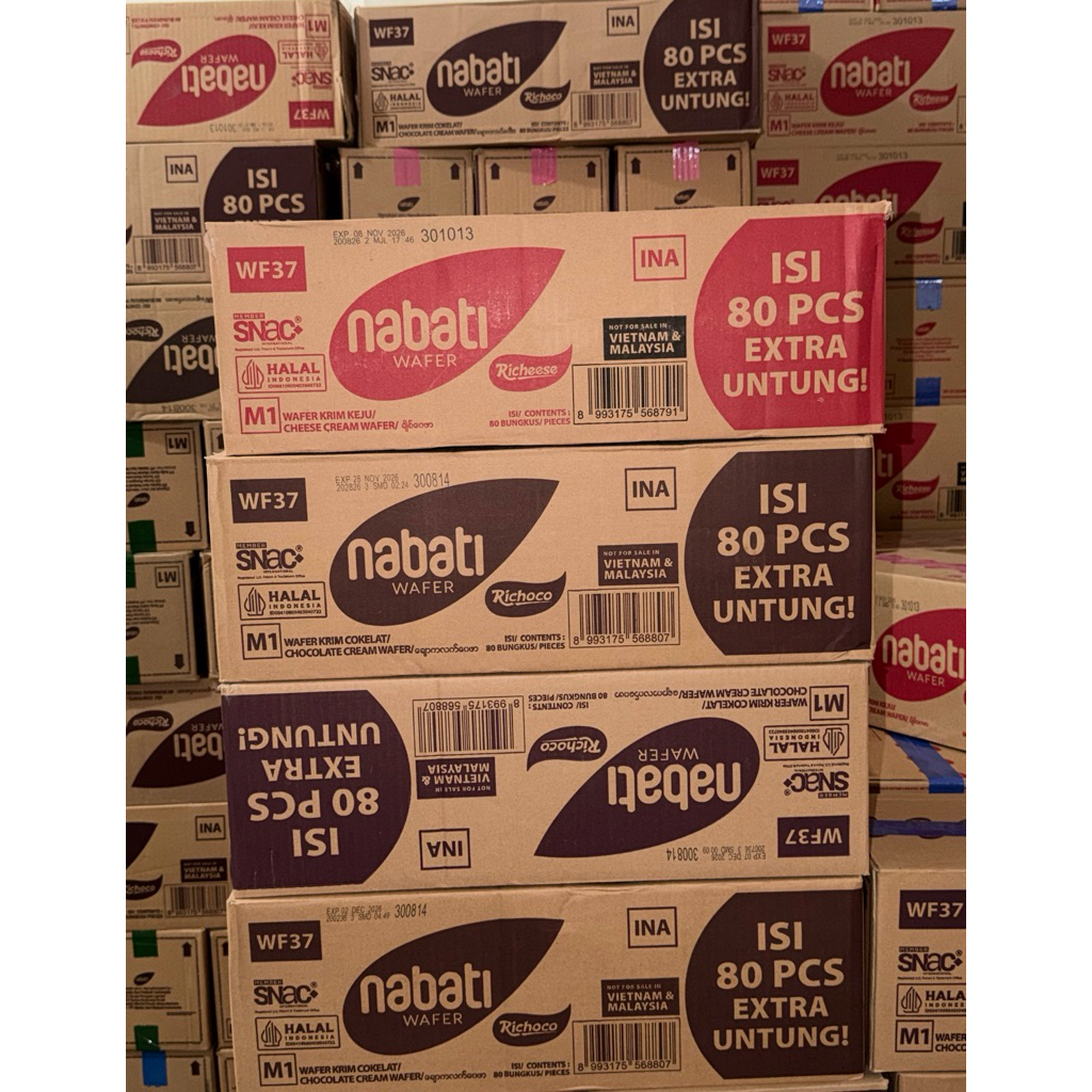 WAFER NABATI (2000) KEJU COKELAT 1 DUS/KARTON ISI 80pcs GROSIR SEMBAKO UMKM