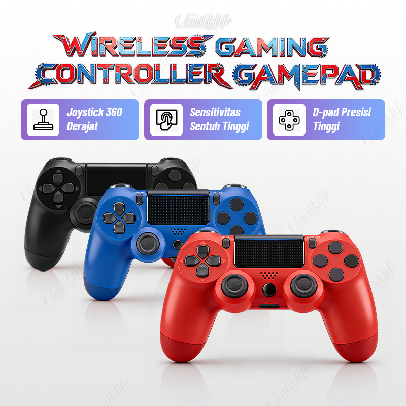 Premium Bluetooth Stick Stik,dengan Lampu RGB Joystick Controller,Wireless Getar Gamepad Game Gaming