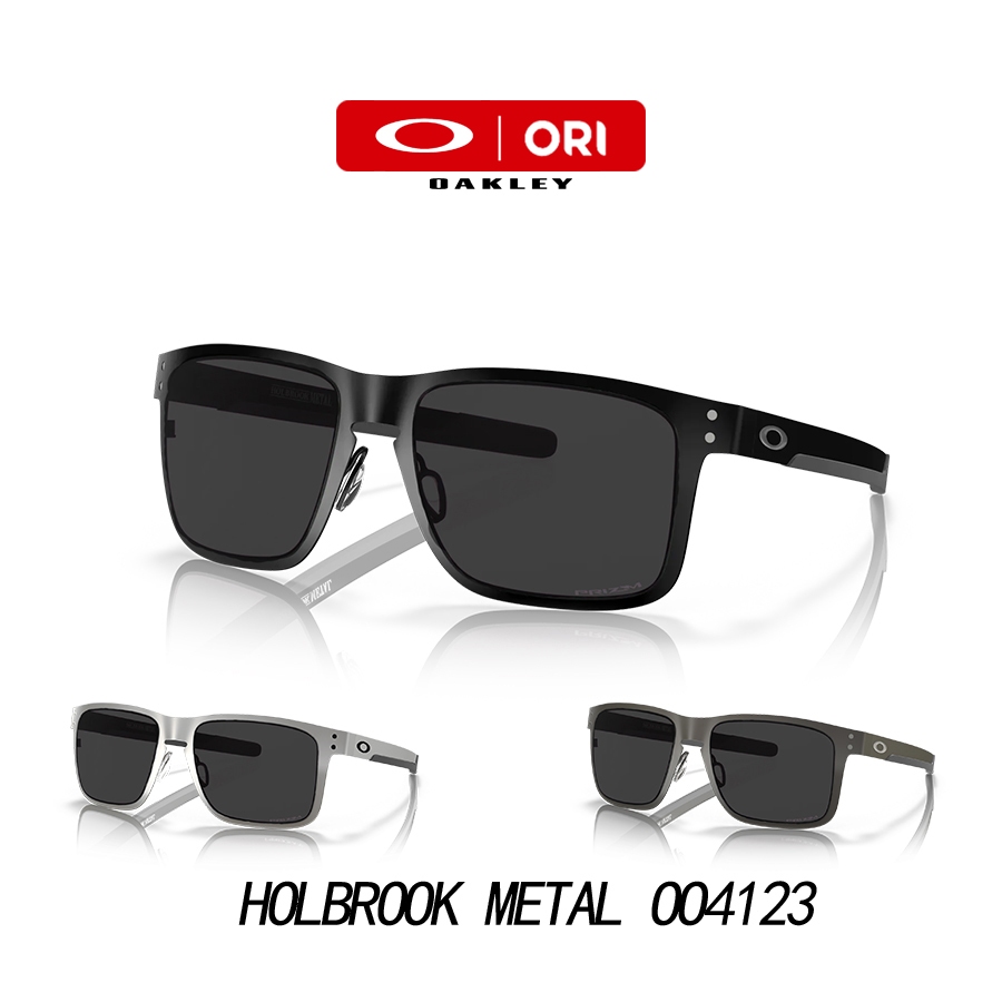 Kacamata Hitam OAKLEY HOLBROOK METAL OO4123 Unisex, Perlindungan UV400, Desain Sporty Silver Black G