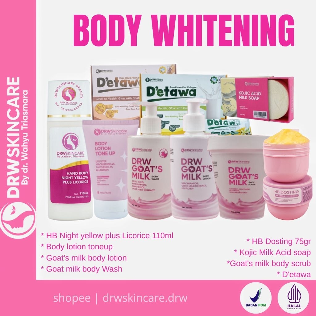 DRW SKINCARE HANDBODY DOSTING DAY & NIGHT  LOTION BODY WHITENING REJUVENATION HB RACIK BPOM  (COD)