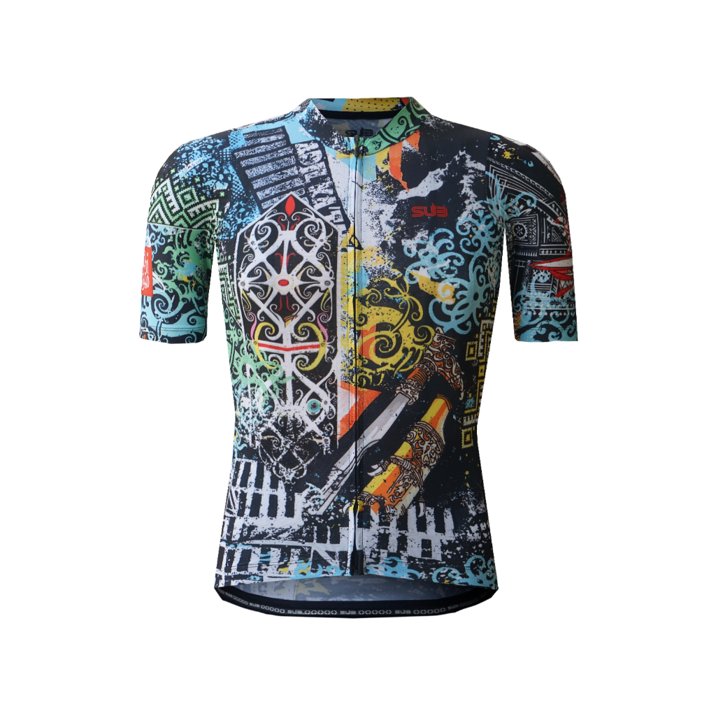 SUB JERSEY ARCHIPELAGO BORNEO UNISEX SHORT SLEEVE CYCLING JERSEY BLACK - PAKAIAN SEPEDA ROAD BIKE MT