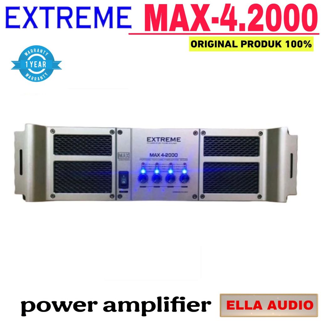 Power Extreme MAX 4.2000 4 Channel Power Amplifier Extreme MAX 4-2000