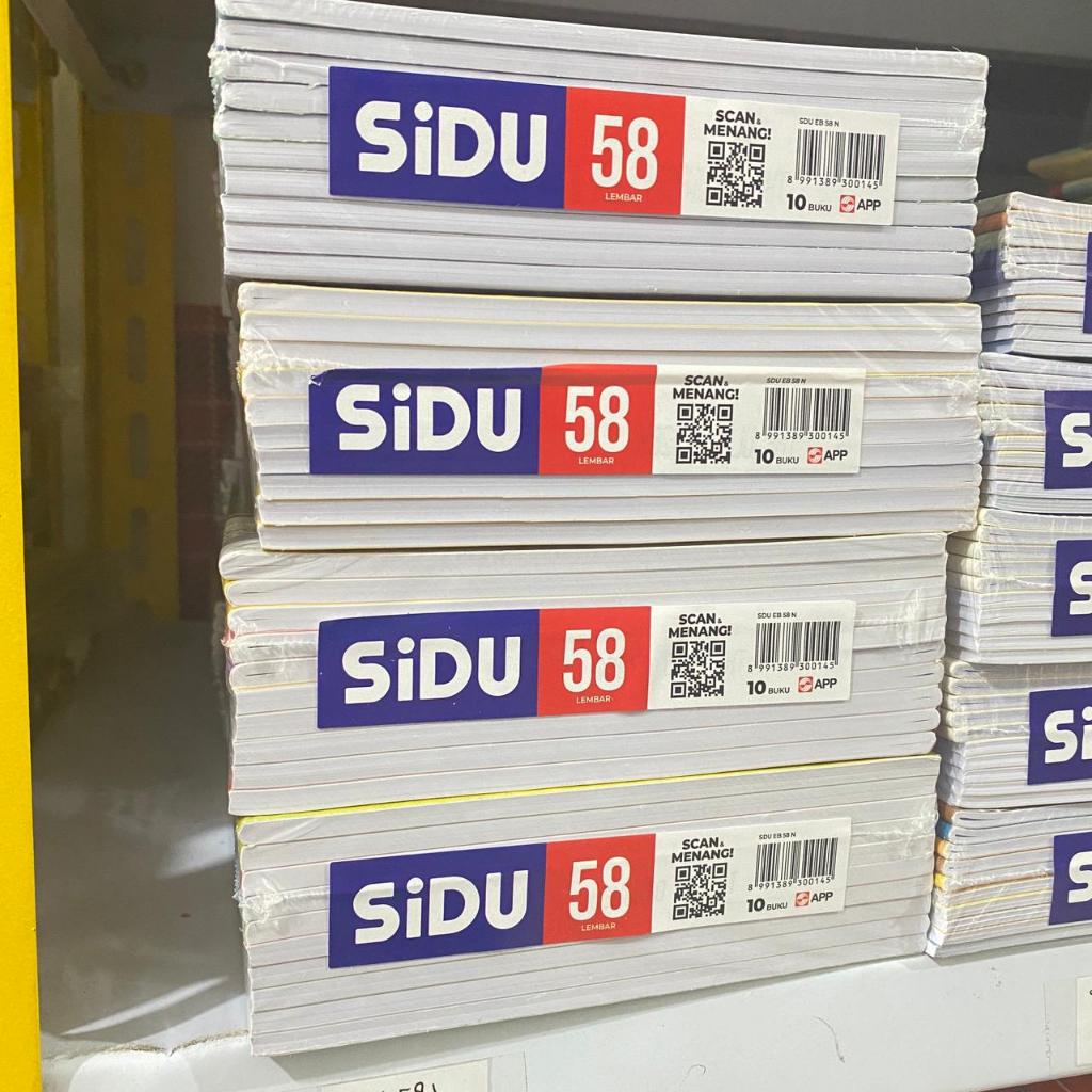 Grosir 10 Pcs Buku Tulis SIDU 58 Lembar - Ukuran Kwarto Untuk Sekolah & Kantor