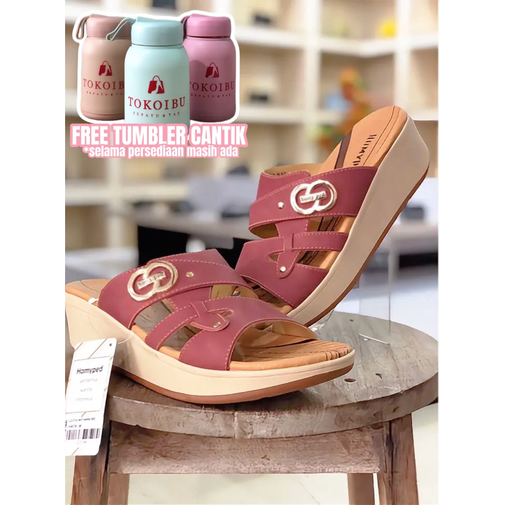 sandal cewek dewasa HOMYPED / LOLITA N67 / marun muda