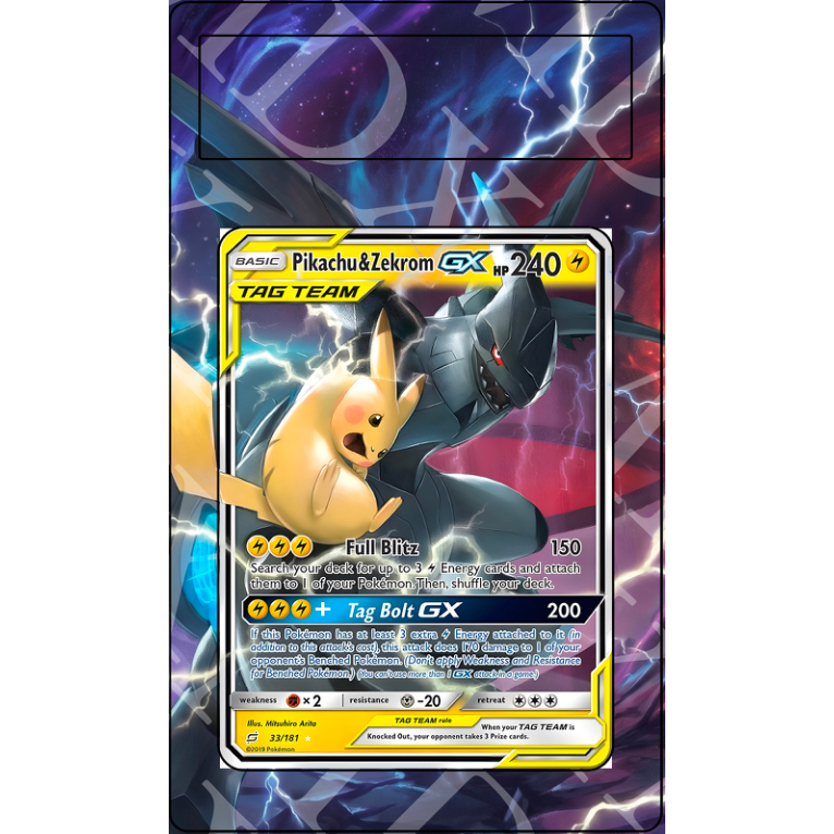 Pikachu & Zekrom GX #33 Pokemon Team Up (Extended art)