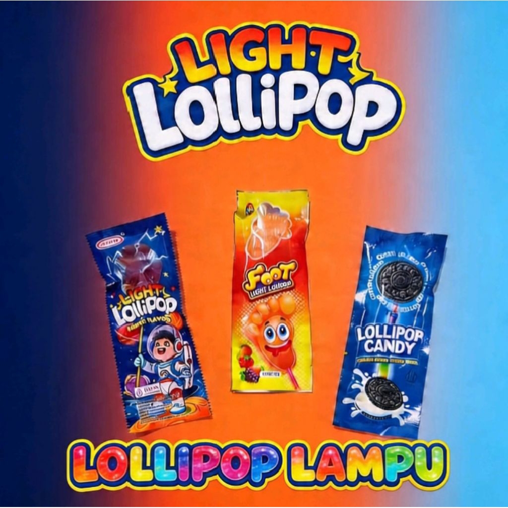 permen lollipop lampu permen nyala permen light Makanan viral jajanan Snack makanan anak laki-laki d