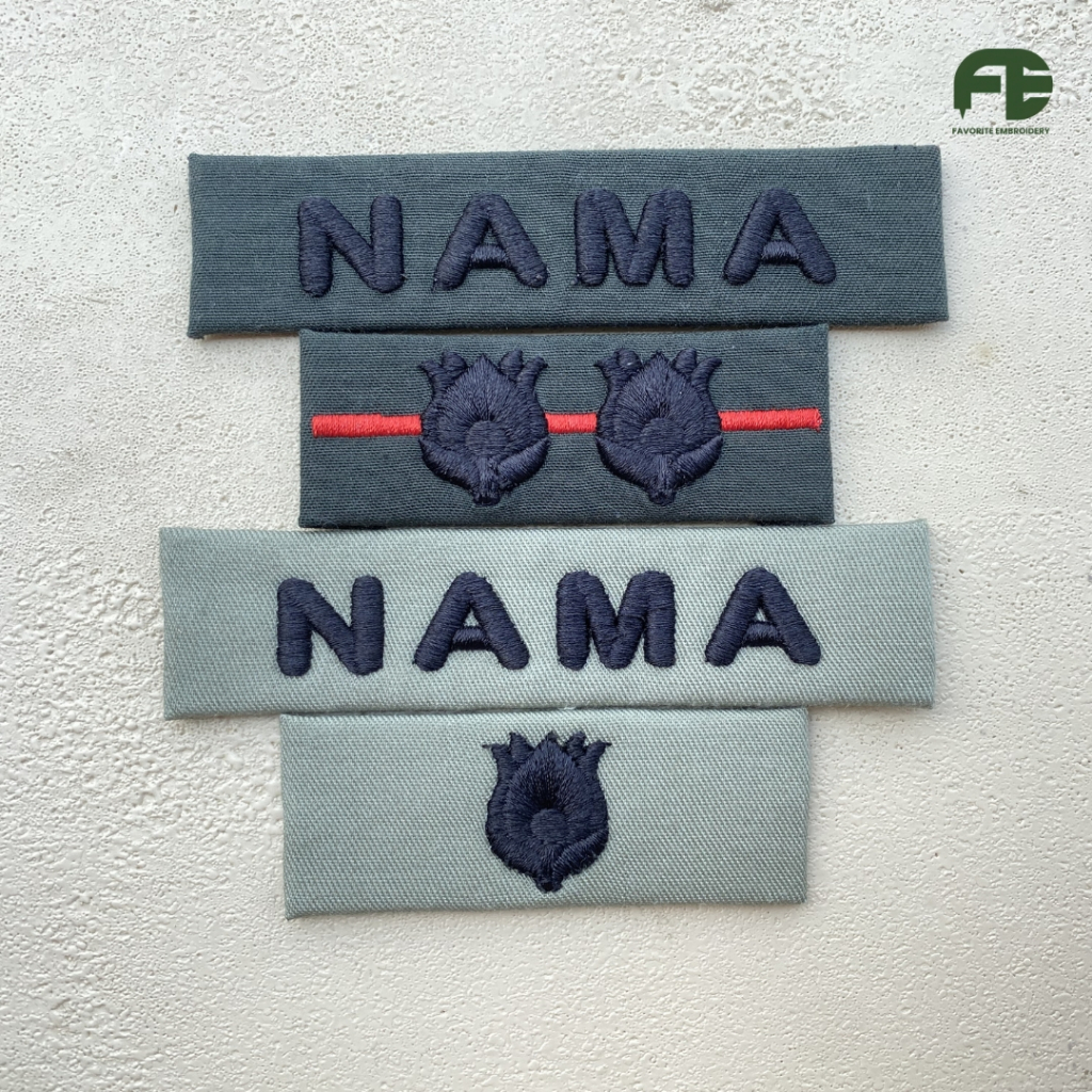 Nama Pangkat Topi Pet TNI Velcro Bordir Timbul