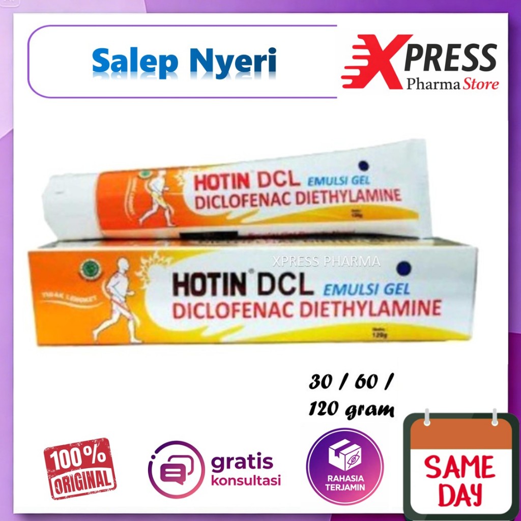 XPRESS  HOT IN DCL 30 / 60 / 120 gr Cream Salep Hotin Diclofenak Diklofenak Tube Pegel Linu