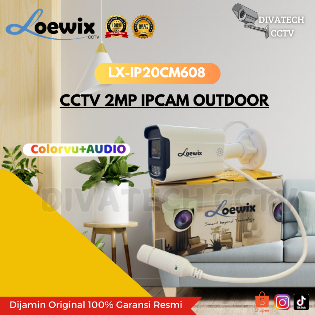 IP CAMERA 2MP COLORVU AUDIO LOEWIX LX-IPF20CM608 IP CAMERA OUTDOR SUPPORT ONVIF