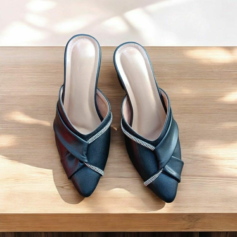 Sepatu Mules Heels Wanita Tinggi Hak 5CM