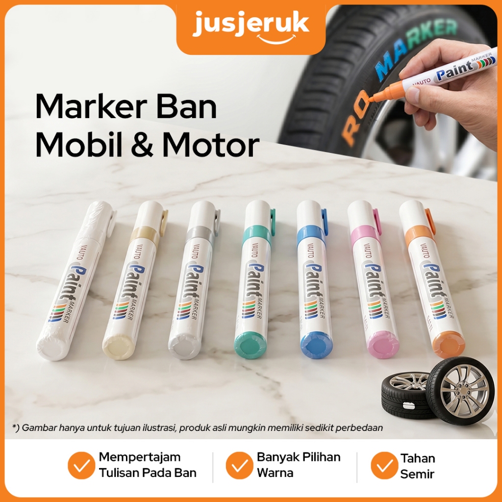 JFactory Spidol Ban Permanen Ban Mobil Ban Sepeda Motor