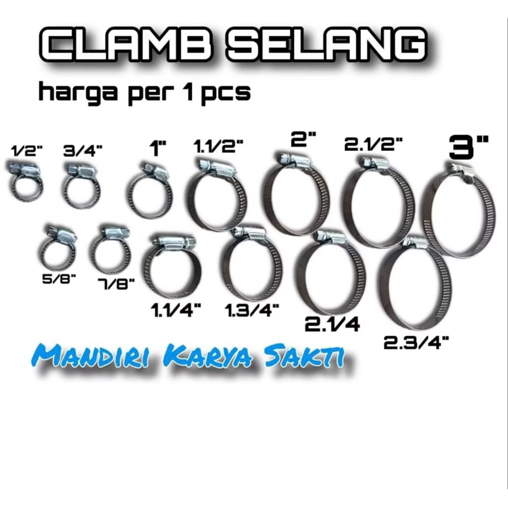 klem selang klam selang clem berbagai macam ukuran