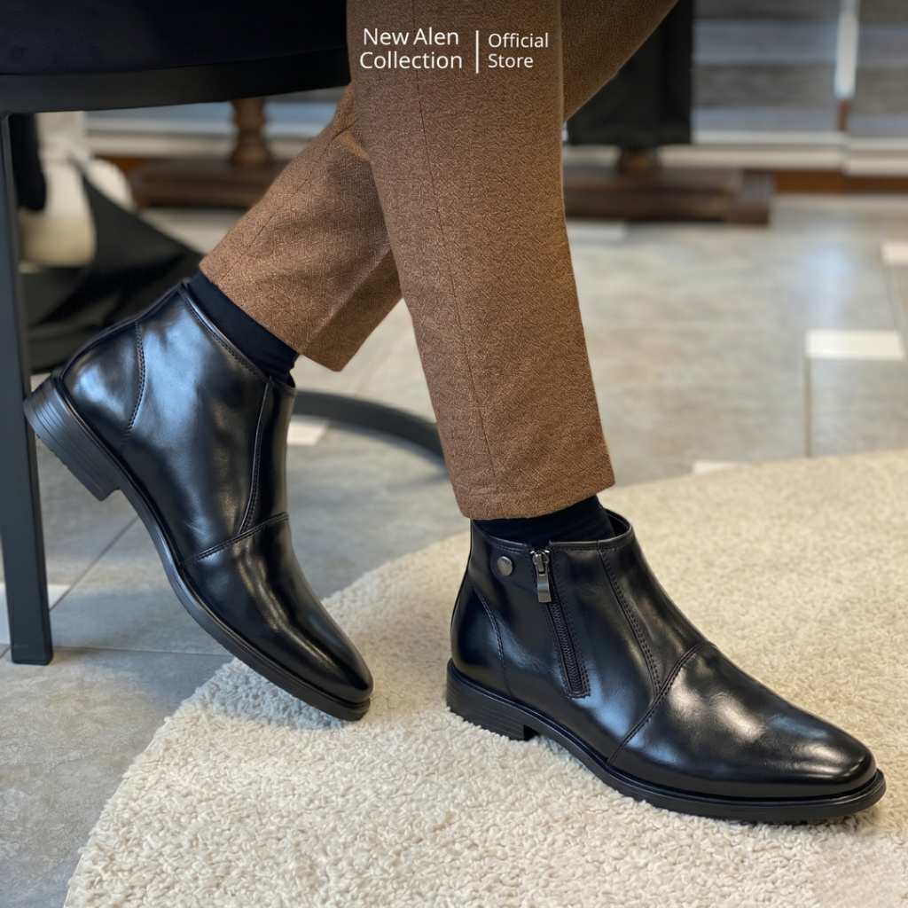 Sepatu Boots PDH Pria Dinas Satpam PDH Resleting Samping