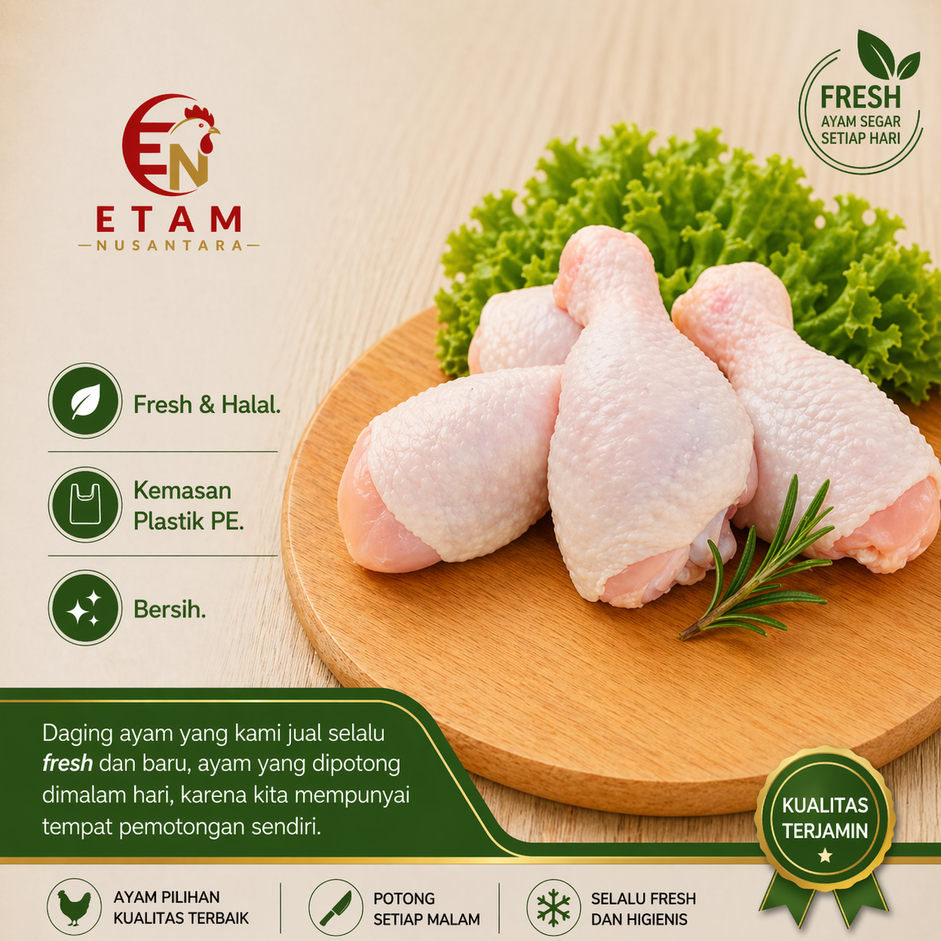 [INSTANT SEND] Paha bawah Pentung Drumstick Ayam - 1 Kg fresh & frozen