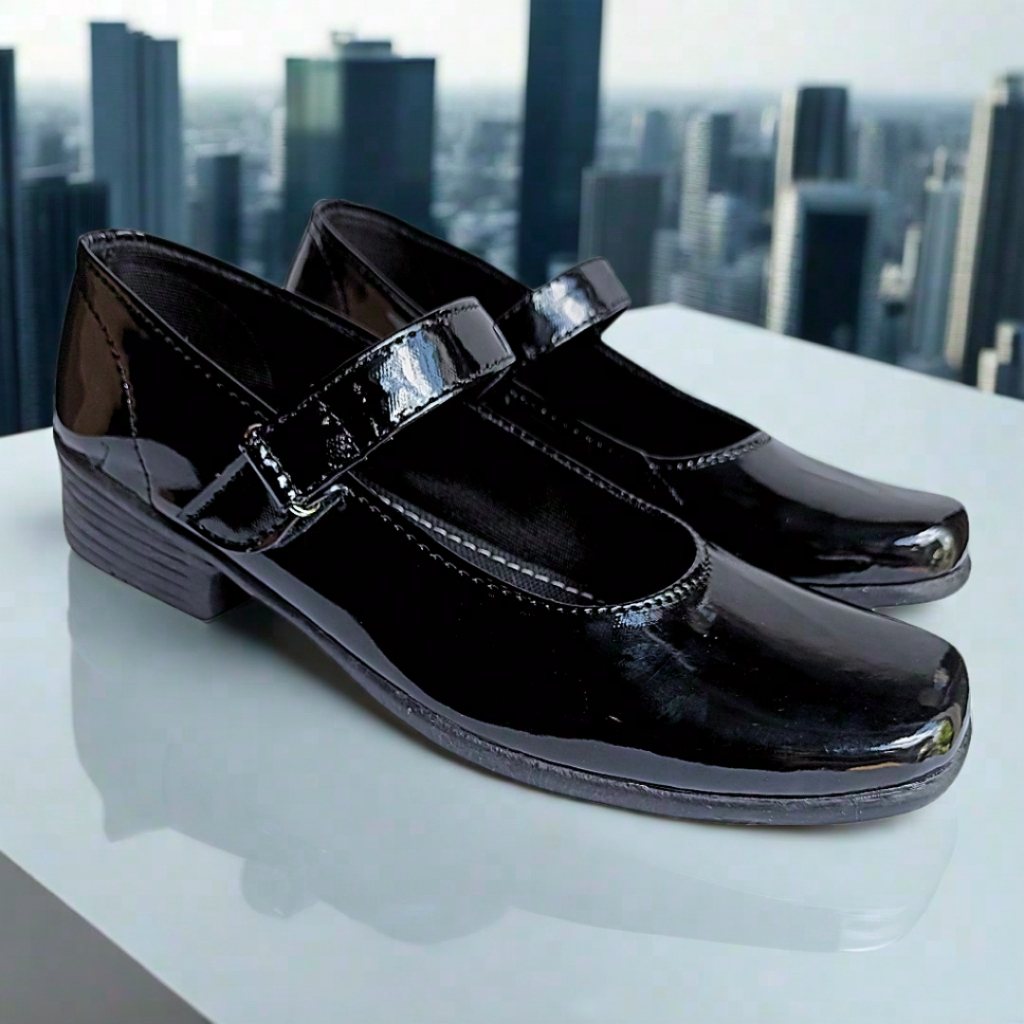 Sepatu Paskibra Wanita Hitam Glossy Korean Style