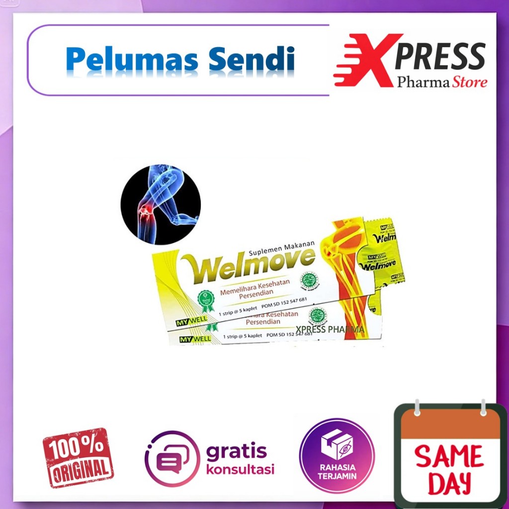 XPRESS  Wellmove STRIP Glucosamine Glukosamin Welmove Welmofe Vitamin Tulang Minyak Sendi Otot Viost