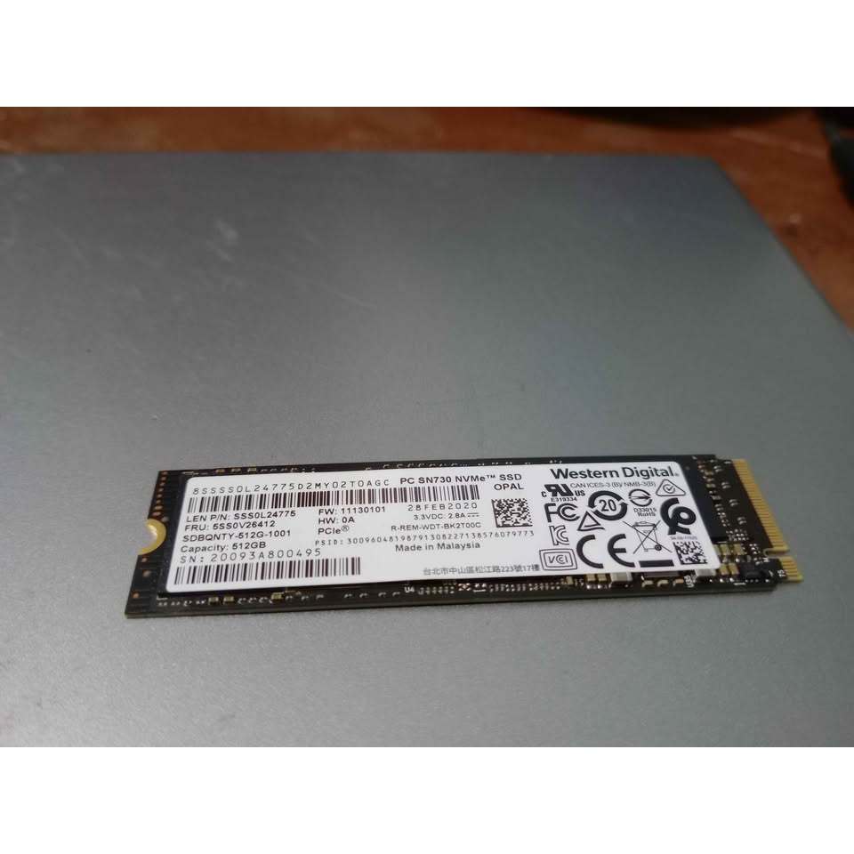 ssd nvme 512gb ori copotan merk WD sn730 kondisi normal