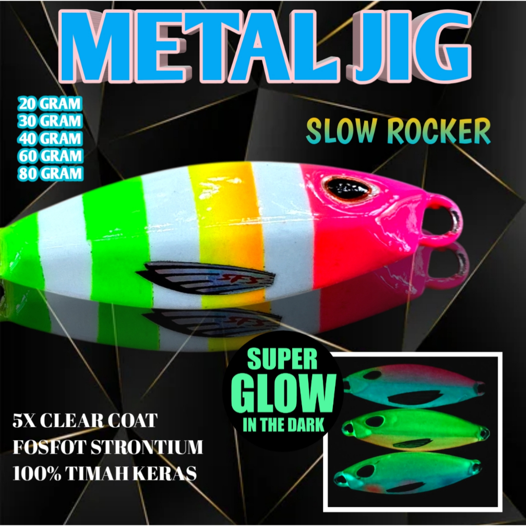 Metal Jig Full Gid 20 Gram 30 Gram 40 Gram 60 Gram 80 Gram Umpan Pancing Full Gid Slow Rocker Assist