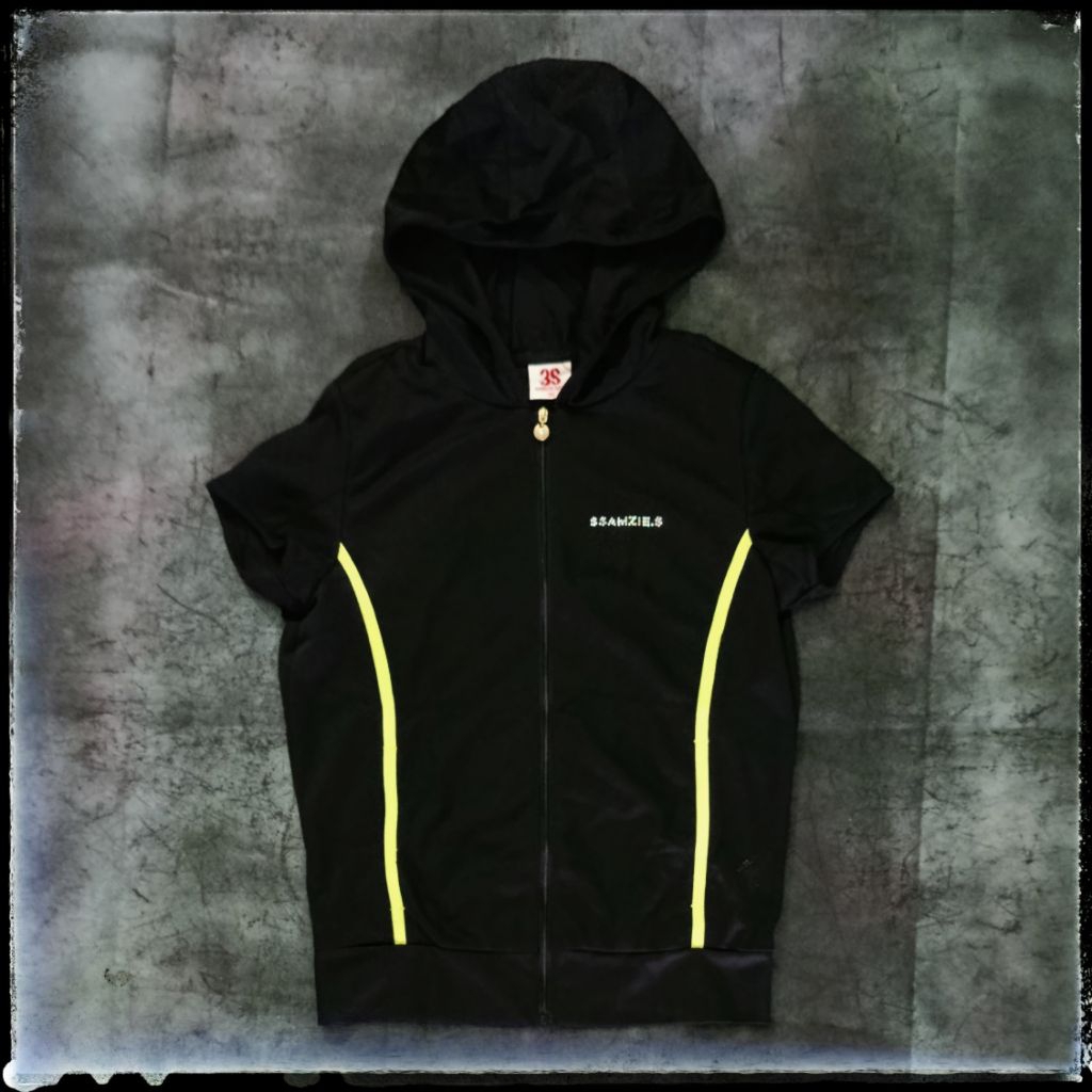 Jaket cewek tracktop lengan pendek running gym Ssamzie size S