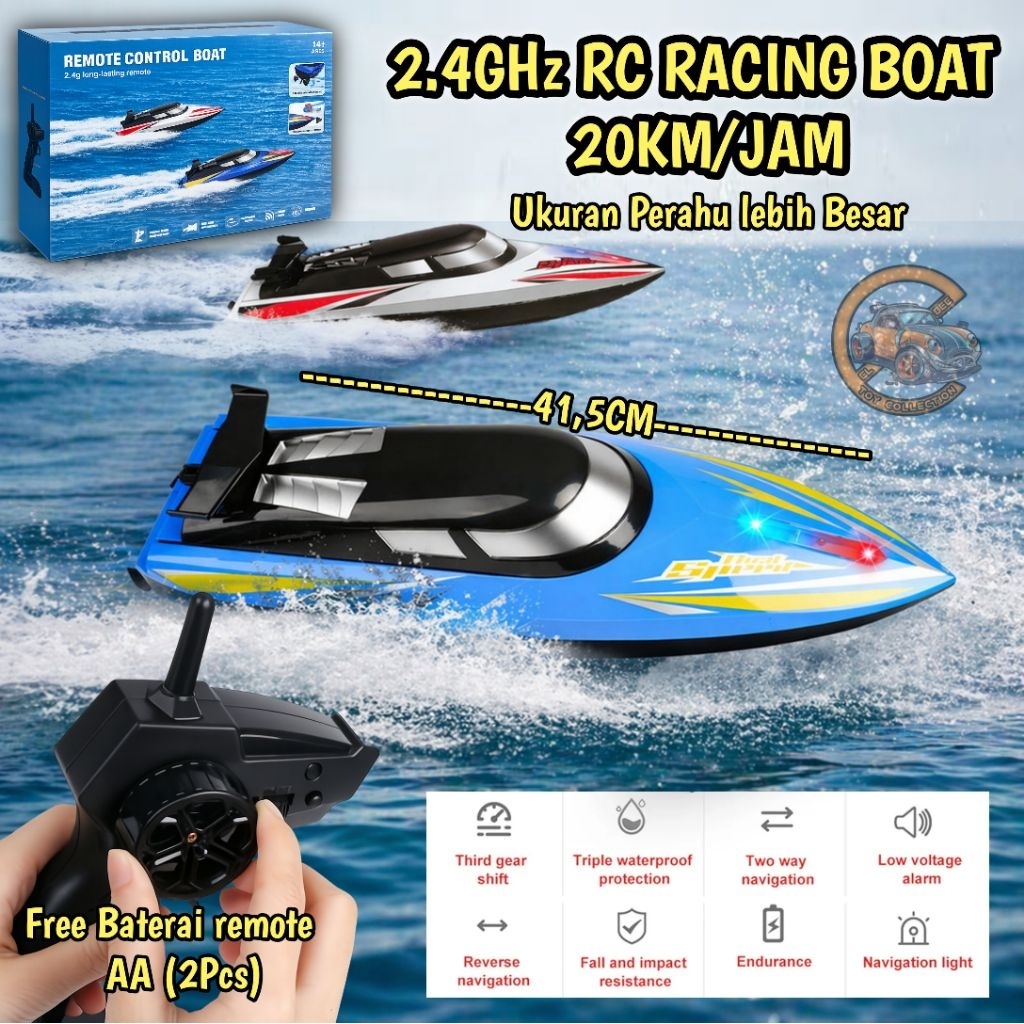 RC Speed Boat 20KM/Jam perahu Remot kontrol 2.4GHz ukuran Besar