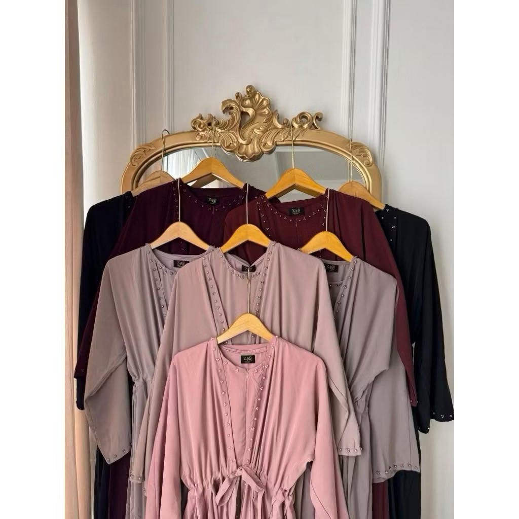 Ranaya Abaya Turki Bahan Sabrina Aplikasi Payet Gamis Syari Muslim Mewah