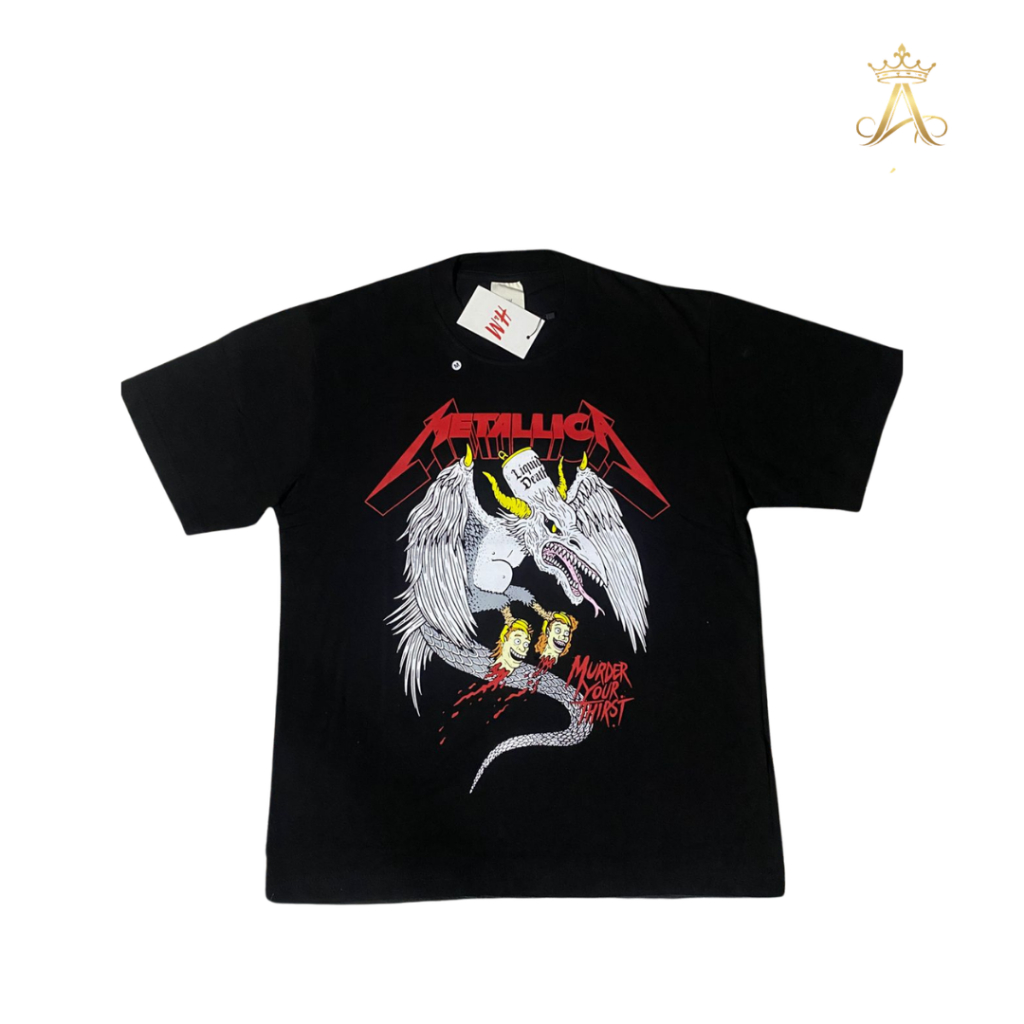 H&M METALLICA X LIQUID DEATH MURDER YOUR THIRST TOUR BLACK T-SHIRT ORIGINAL KAOS PRIA WANITA – GRAPH
