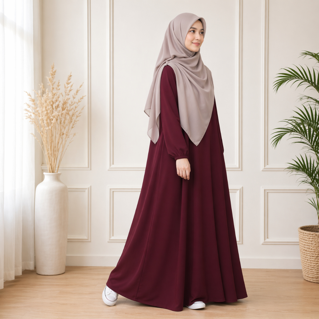 mis Muslimah Lengan Karet Premium – Brand Gamis Grosir Cibaduyut