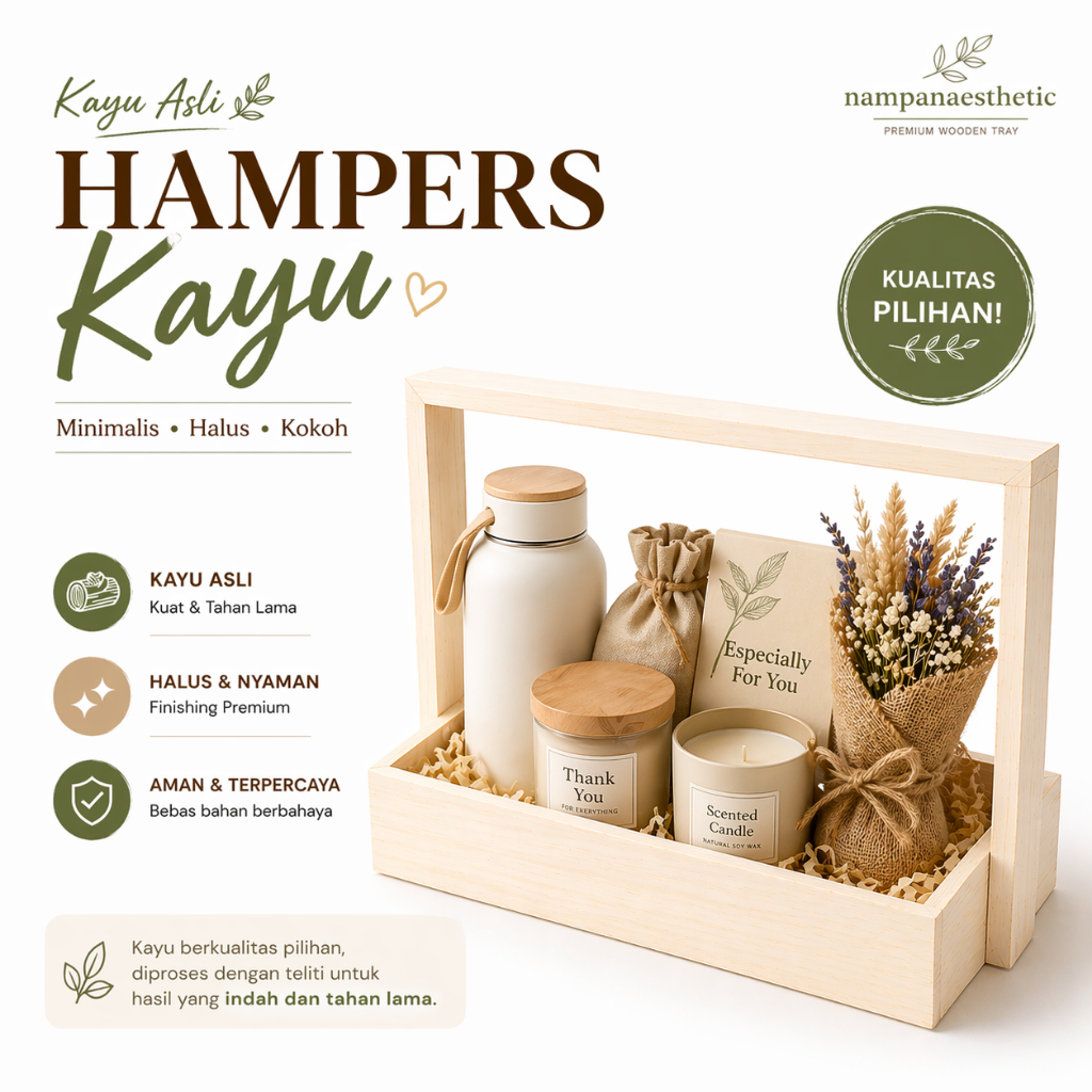 Rantang Kayu Hampers | Kotak Parcel Kayu Aesthetic | Box Snack Kue Lebaran & Gift Hampers