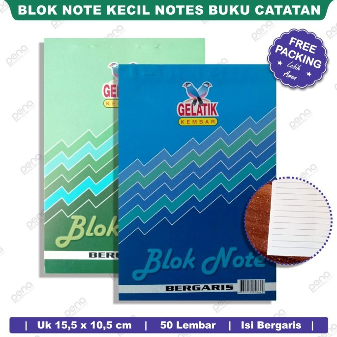 1Pcs Block Note kecil Gelatik -Block note Garis