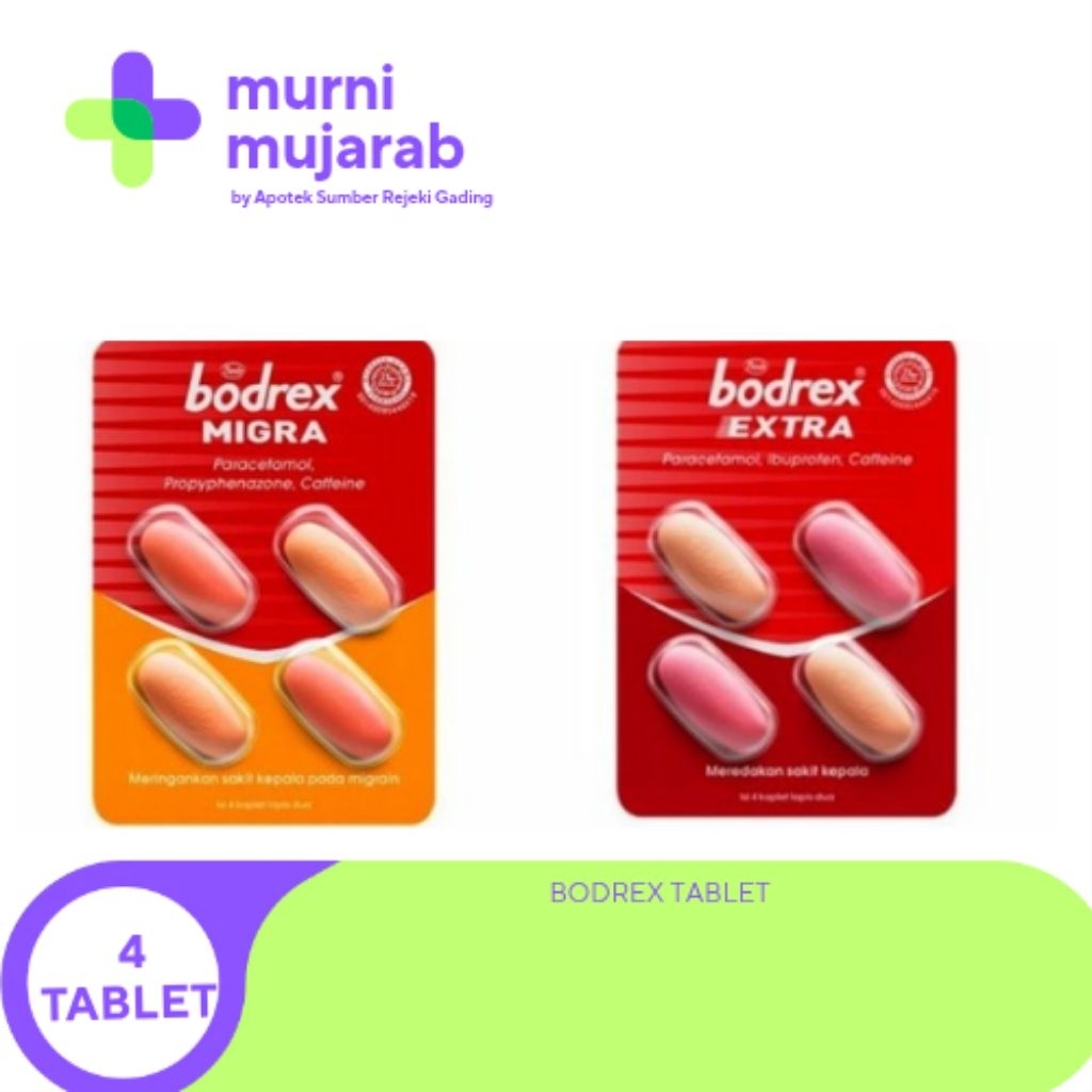 BODREX MIGRA & EXTRA - Obat Sakit Kepala Sebelah, Migrain & Sakit Leher