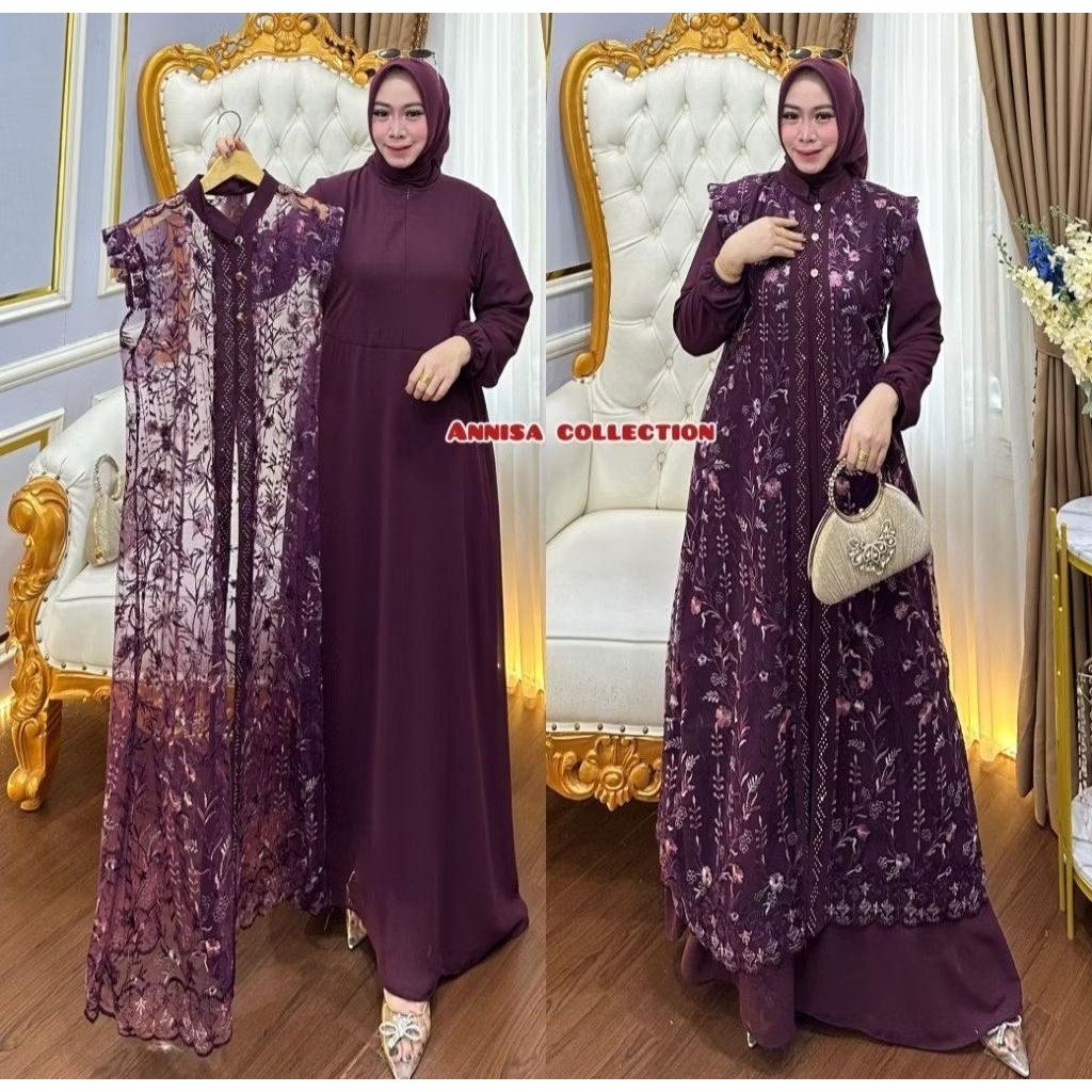 GAMIS CERUTY BABYDOLL MODEL TERBARU/MOTIF BUNGA ETNIK/DRES DADA GAMIS CERUTY BABYDOLL PULL FURING