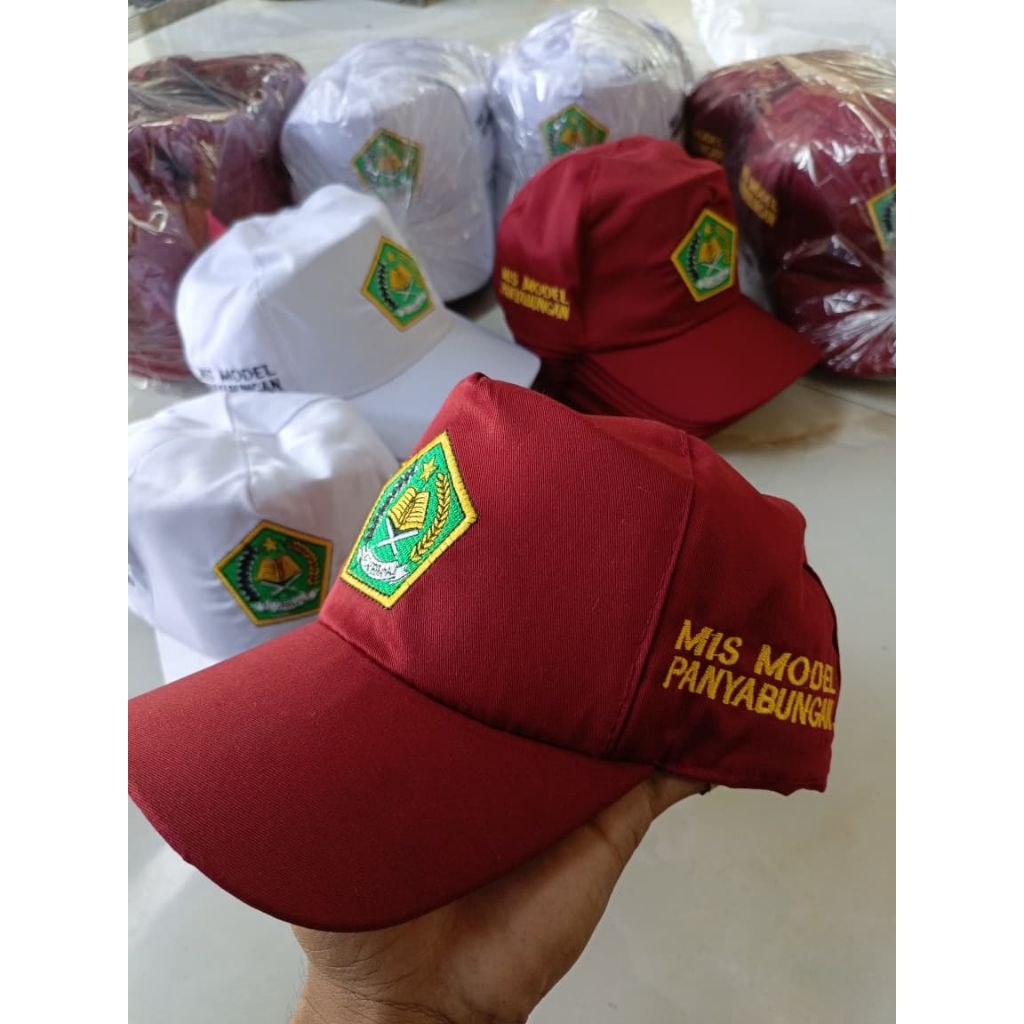TOPI SD | TOPI SMP | TOPI SMA CUSTOM BORDIR IDENTITAS SEKOLAH