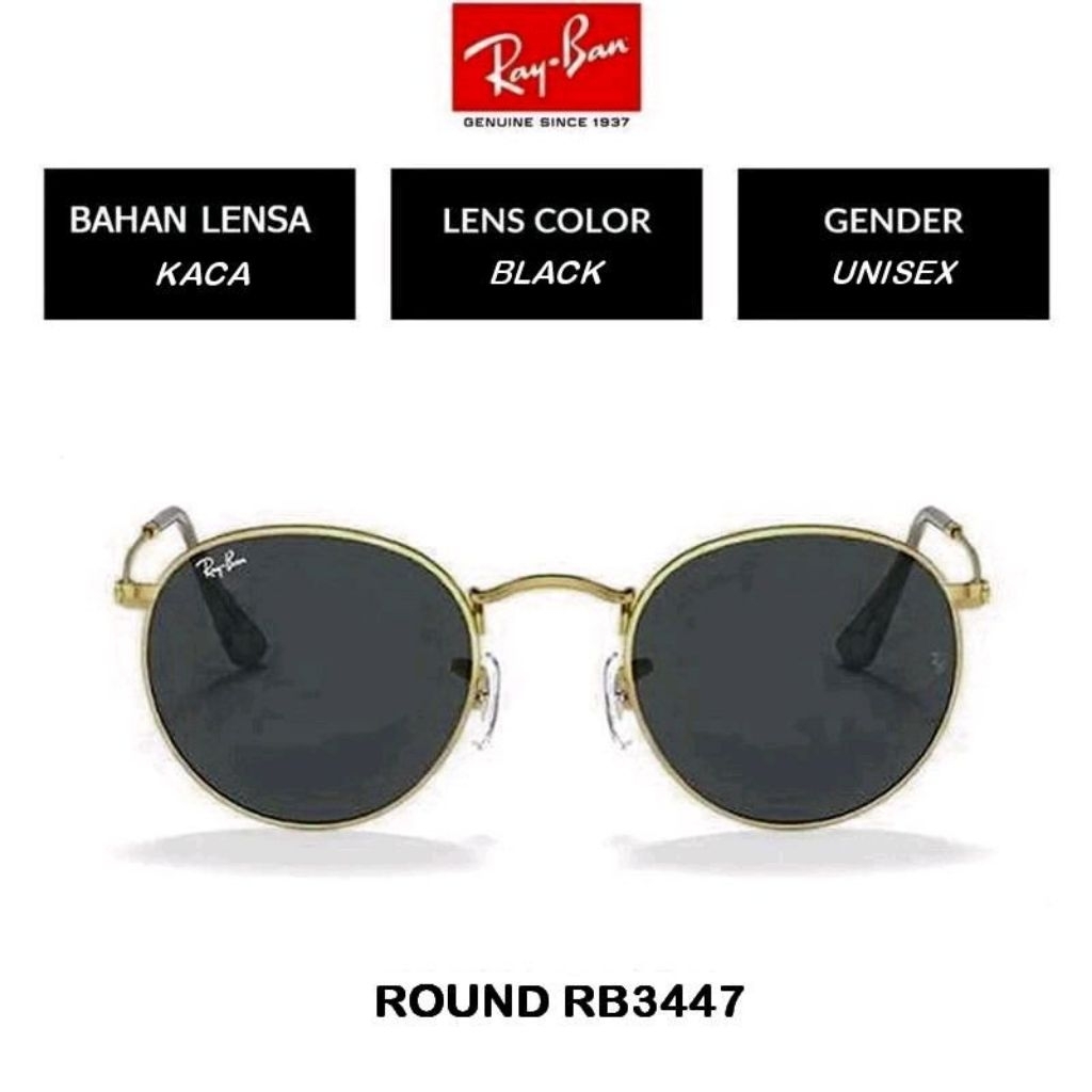 KACAMATA RAY-BAN RB3447 ROUND METAL