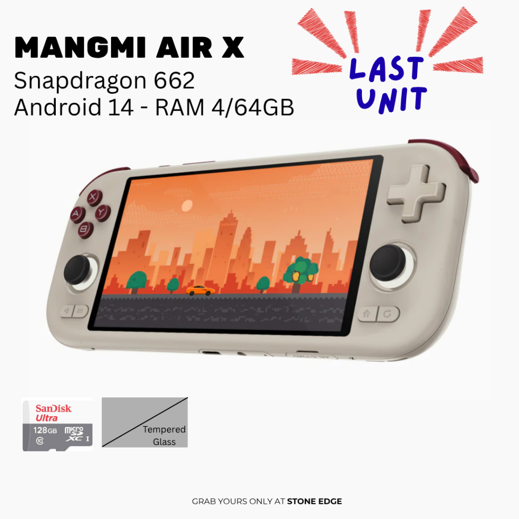 MANGMI AIR X Retro Gaming Handheld Emulator GBA SNES PSP N64 Android 14 Ram 4GB Hall Joystick