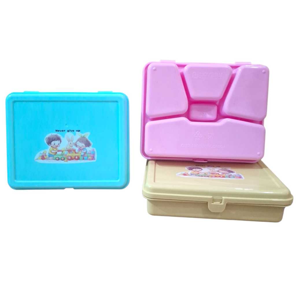 Lunch Box Rabbit Lovenia Sekat 5 / Kotak Bekal Plastik Engsel