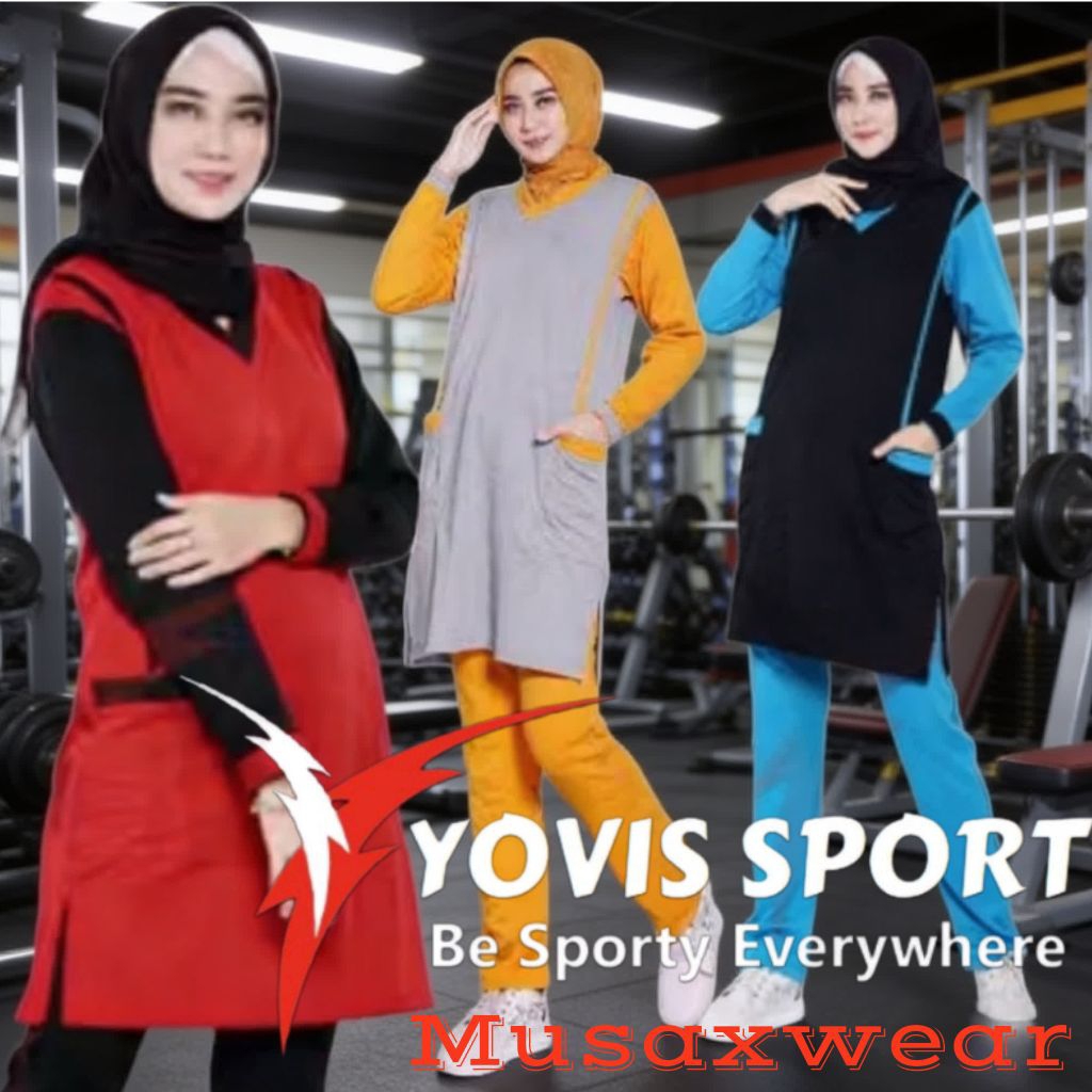 YOVIS SPORT baju senam olahraga wanita muslimah model tunik jumbo terbaru