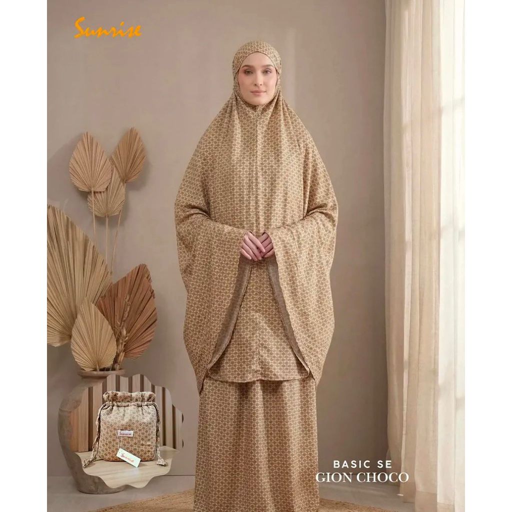 Mukena Sunrise - Gion Choco - Mukena Dewasa Rayon Premium Jumbo