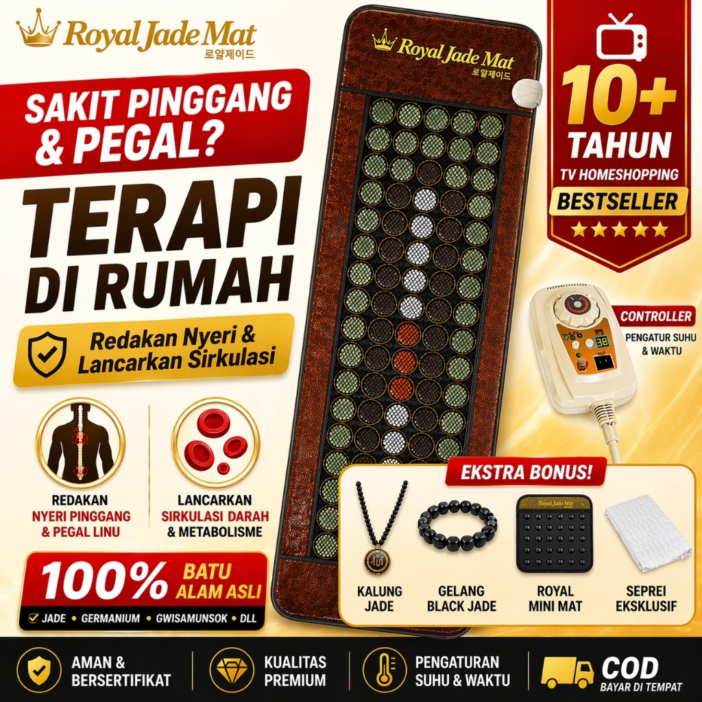 Matras Terapi Kesehatan Gwisamunsok Korea Royal Jade Mat Infrared Refleksi untuk Relaksasi & Sirkula